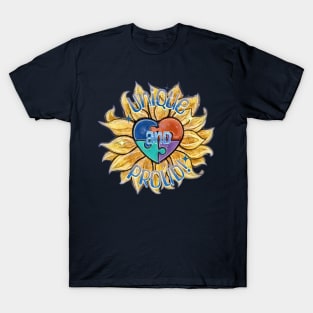 Autism Awareness Unique and Proud Puzzle Heart Design T-Shirt